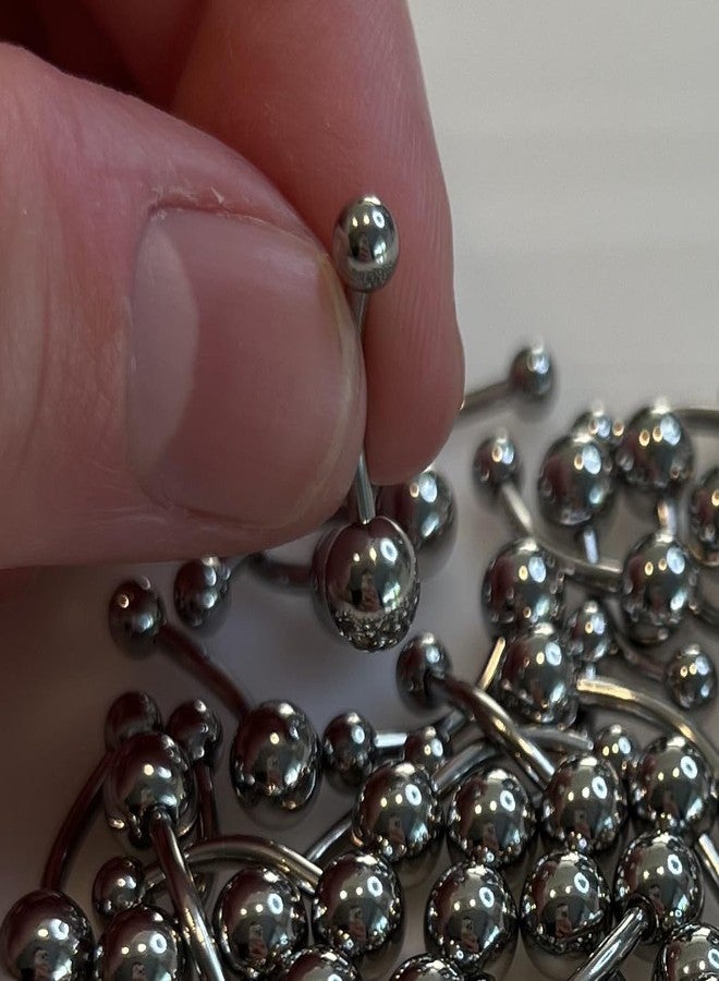 FIFTH CUE 316L Surgical Steel Belly Button Ring 14GA 3/8 Inch with 4mm x 6mm Balls, Basic Navel Belly Piercing Jewelry, Surgical Steel Belly Button Rings, Available in 9 Sizes - Image 4